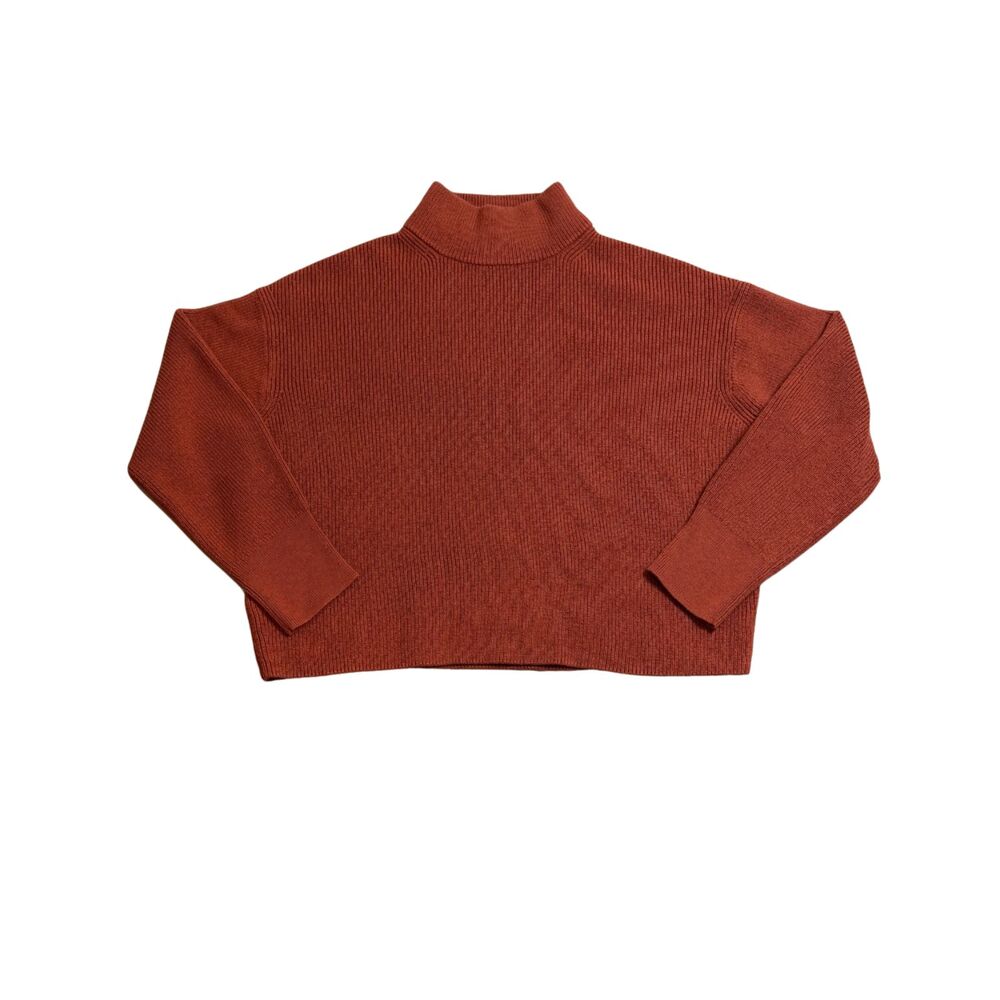 Lululemon Cayenne Merino Wool-Blend Ribbed Turtleneck Mock Neck Sweater Size 8